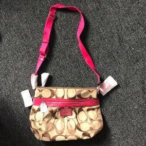 Coach Signature file crossbody bag